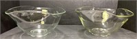 2 Glass Serving Bowls Irregular Shape Large
