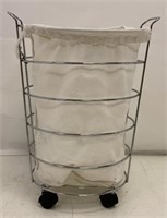 Rolling Laundry Basket Metal And Canvas
