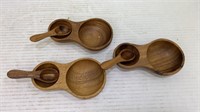 3 Wooden Bowls With Spoons Small