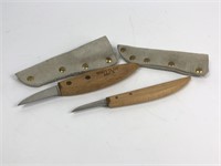 Two Whittling Knifes with Sheaths