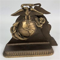 Brass Marines Globe Bookends