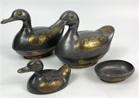 Pewter and Brass Ducks