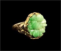 Vintage Chinese 14k & Jade Ring
