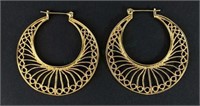Pair Of Mid Modern 18k Gold Earrings