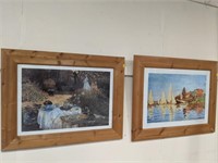 2 Prints in pine frames