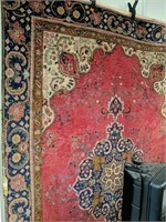 Vintage washed Persian tabriz red Rug  2nd No. 9