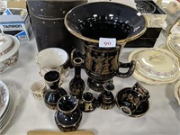 Greek style pottery  24crt gold