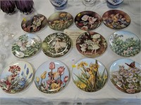 Collection of 12 Border fine arts fairy plates