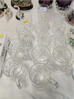 Collection crystal sherry glasses & mugs