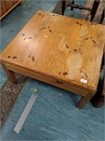 Square pine coffee table