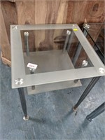 Two tier glass table