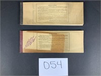2 IH Receipt Books- Early 1900’s dates