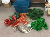 Christmas garland, lights, extension cords, more