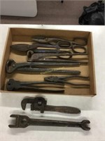Wrenches and tin snips