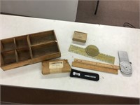 Measuring instruments and wood tote