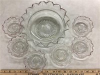 Ruffled glass berry bowl and servers