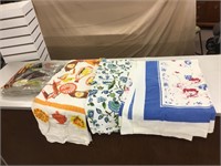 Vintage tablecloths and blanket