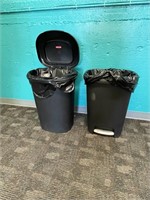 2 Large Garbage Cans 2' high and 1'5" high