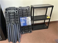 2 Plastic shelving unit- 5shelf and a 3 shelf