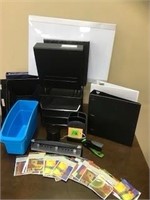 Office supplies/hole punch/stapler/note cards