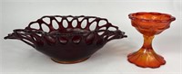 Vintage Ruby Westmoreland Glass Bowl and