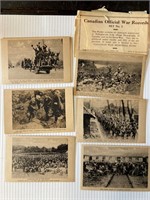 CANADIAN OFFICIAL WAR RECORDS POSTCARDS