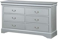 Acme Dresser with 6 Storage Drawers Platinum