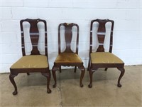 (3) Cherry Queen Anne Dining Room Chairs