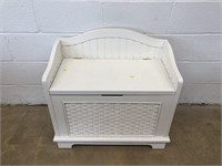 White Painted Bench With Lift Lid