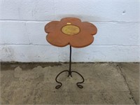 Small Plant Stand w/ Wooden Top Iron Base