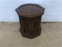 Octagon Shaped Side Table with Lower Drawer