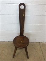 Pine Circular Seat Chair with High Back