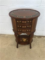 Modern Oval Small Paint Decorated Cabinet