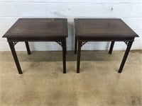Pair of Modern End Tables with Banned Inlay