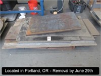 LOT, ASSORTED STEEL PLATE REMS ON THIS PALLET