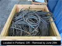 LOT, ASSORTED WELDING LEADS IN THIS BIN