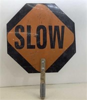 * Vtg Plastic  Slow/Stop Crossing Guard sign 18x18