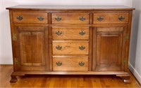 Walnut handmade sideboard, 3 drawers over