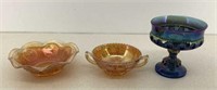 * (3) Carnival Glass pieces, no issues