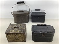 * (4) VTG Lunch Boxes/ Tobacco Tins
