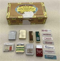 (8) VTG Lighters, Cigar Box