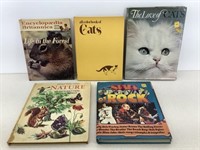 5 VTG. Books- 2-Cat Books, 2 Nature, 1