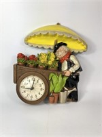 Vintage Flower Cart Vendor Clock