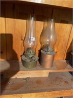2 METAL BASED OIL LAMPS