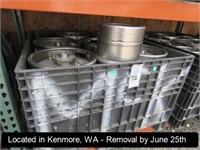 LOT, (6) ASSORTED SIZED KEGS (BIN NOT INCLUDED)