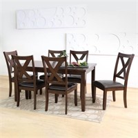 LOT, (6) WOOD X-BACK DINING CHAIRS (M/N: