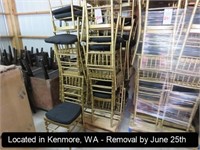 LOT, (24) BAMBOO STYLE WOOD FRAMED CHAIRS (GOLD