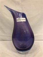 Murano glass vase amethyst to clear 15”