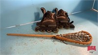 Size 8 Mens Roller Blades and Lacrosse Stick