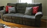 Reclining Plush Upholstered Sofa Set